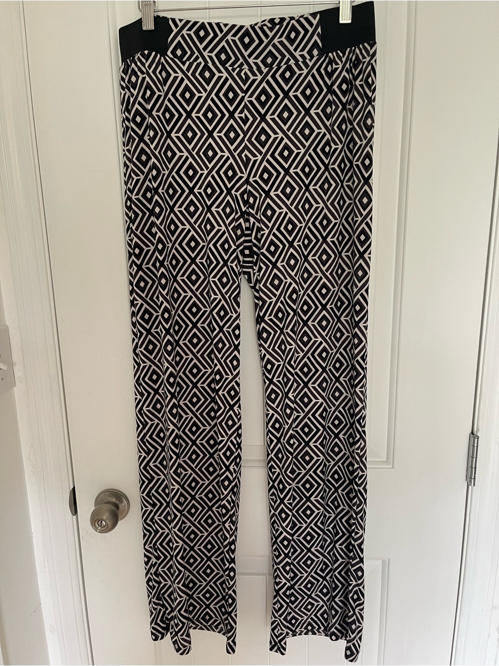 INC International Concepts Black & White Geometric Wide-Leg Pants